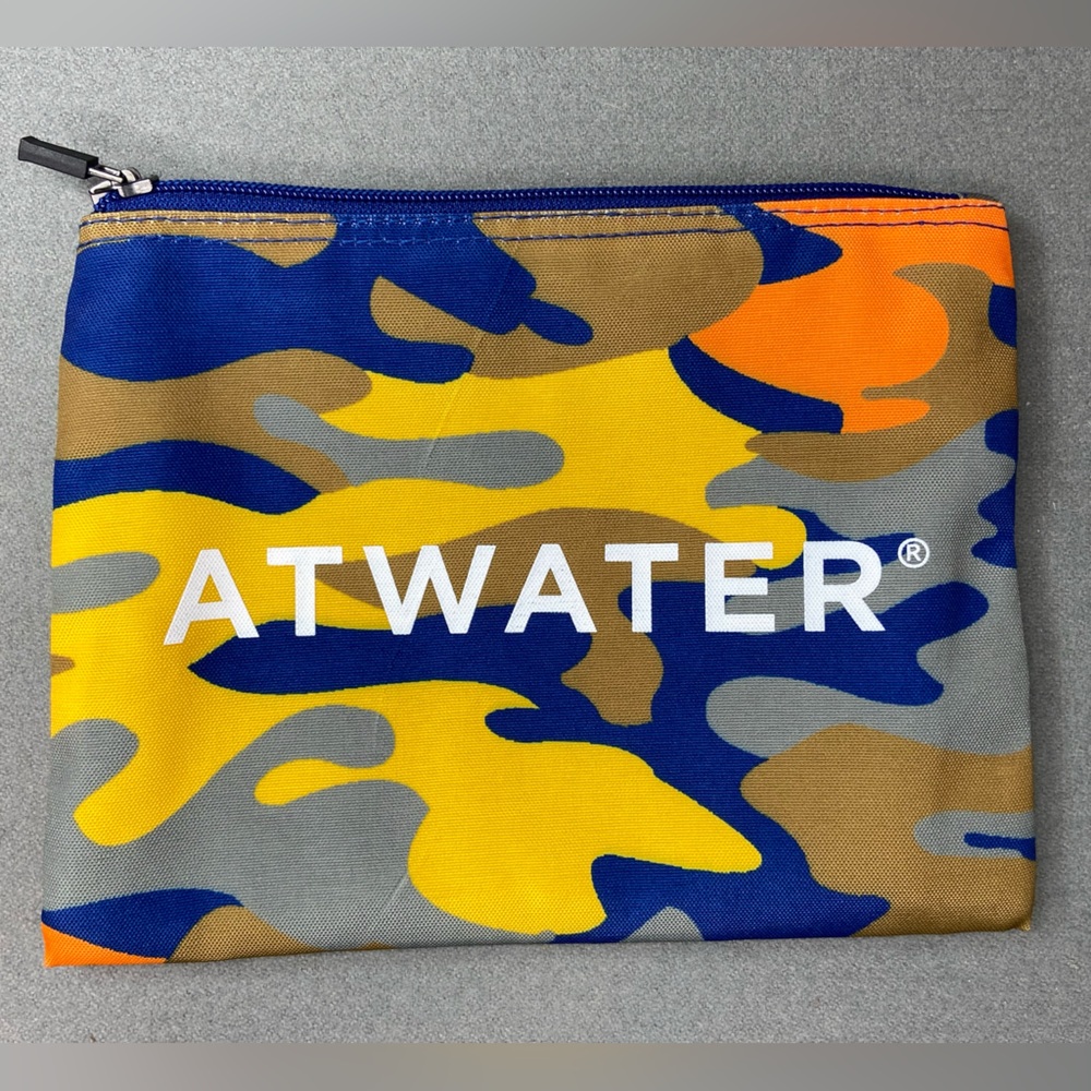ATWATER Mens Camo Travel Pouch water resistant Zip Toiletry bag